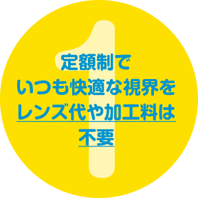 1.定額制でいつも快適な視界をレンズ代や加工料は不要